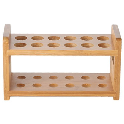 Lily's Home Bamboo Test Tube Vial Shot Glasses Holder Rack, Great as Pen Stand, Made from Bamboo with Built-In Handle, Rack Only, Glass Tubes NOT Included, 12 Tube Capacity (7/8" (22mm') Holes) - size: 12