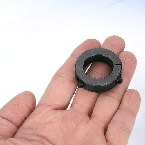 uxcell 4pcs Double Split Shaft Collars 22mm Bore, Two-Piece Clamping Collar 35mm OD 10mm Thickness Carbon Steel Lock Collar Clamp with Set Screws (Black Oxide) - size: 22mm x 35mm x 10mm