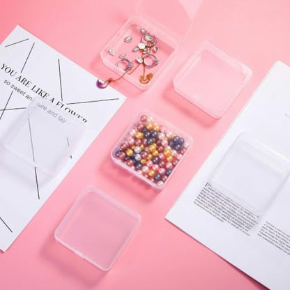 Jetec 18 Pieces Small Clear Plastic Storage Box, 3.3 x 3.3 x 1.1 Inch - size: 3.3 x 3.3 x 1.1 Inch