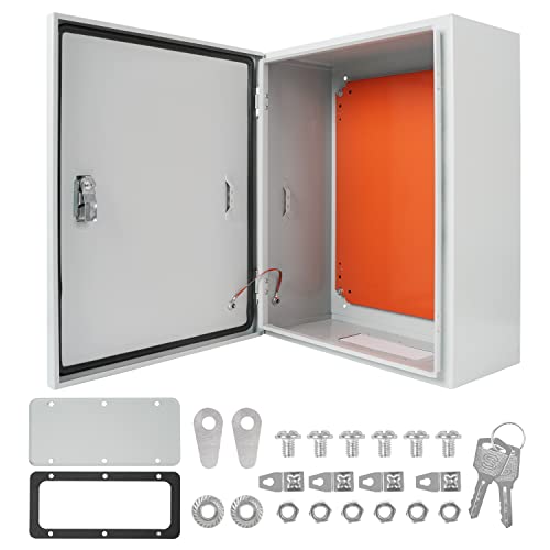 Cold Rolled Steel Electrical Box 23.6'' x 20'' x 8'' Indoor/Outdoor Thick Electrical Enclosure Box with Mounting Plate IP66 Weatherproof Anti-Rust and Anti-Corrosion (23.6'' x 20'' x 8'') - size: 23.6'' x 20'' x 8''