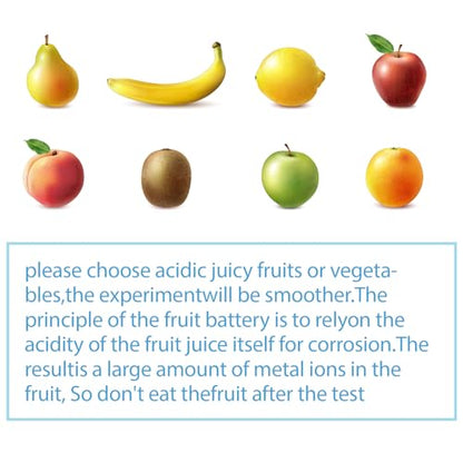 Sntieecr Fruit Battery Science Experiment Kit with Instruction - style: Fruit Battery Science Kit