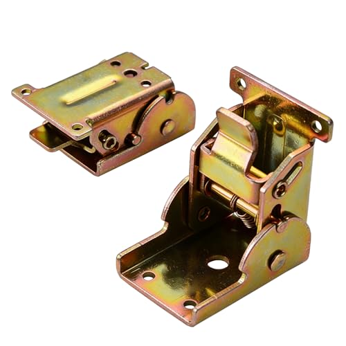 90 Degree Folding Hinge Set of 2, self-Locking Hinge - color: Gold