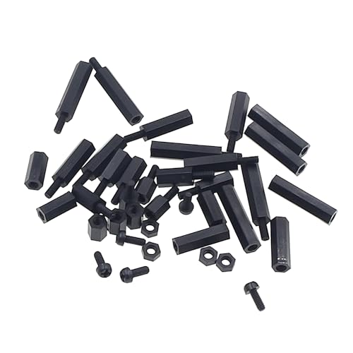 M2.5 Black Nylon Male-Female Hex Standoffs Screws Nuts Assortment Kit - size: 240PCS/M2.5(Black)