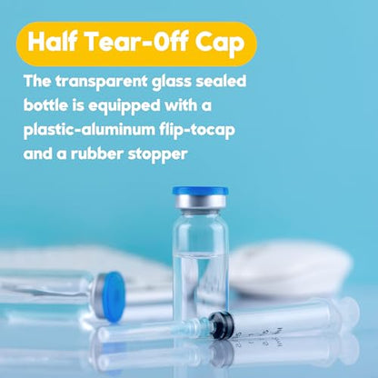 20mL Vials for Injections with Self-Healing Injection Port and Sealed Cap - size: 20ml