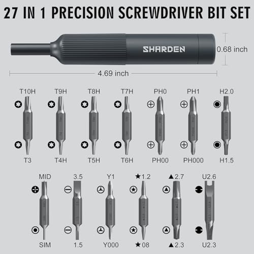 SHARDEN 27-in-1 Precision Screwdriver Set Multi Bit Mini Small Screwdriver - color: Grey, size: Pocket Size-Precision
