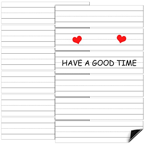 12 Pack Magnetic Sentence Strips for Teachers 12 x 3 Inch Magnetic Dry Erase Sentence Strips Lined Reusable Classroom Learning Tool for Office School(White) - color: White