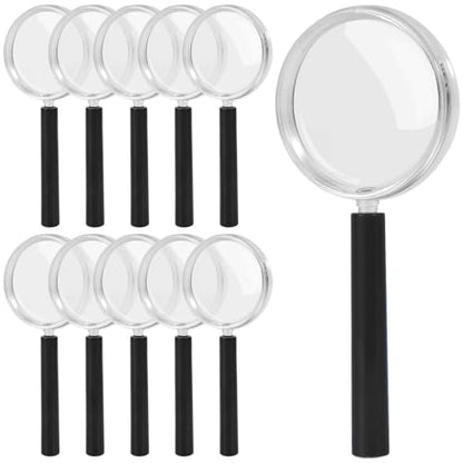 SenseYo 10 Pack 3X Mini Kids Magnifying Glass Handheld Small Magnifier for Seniors Reading Close Work Book Newspaper Hobby Nature Exploration Scientific Activities