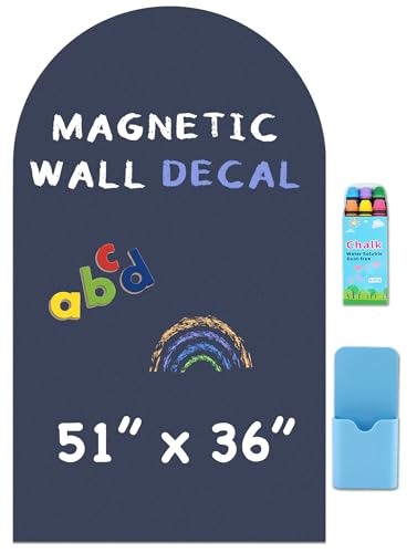 Large Arch Magnetic Wall Decal - 51" x 36" Matte Finish Chalkboard Sticker for Wall - Magnetic Board for Home(Navy Blue) - color: Navy Blue, size: 51"W x 36"H