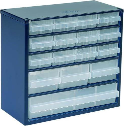 Raaco Steel Storage Cabinet, Compact 16-Drawer (C6-16), Tool Organizer - size: Compact-16D
