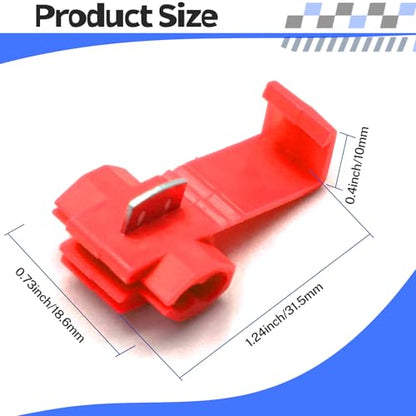 120 Pcs Red Solderless Quick Splice Snap Wire Connector - size: Red (120 Pcs)