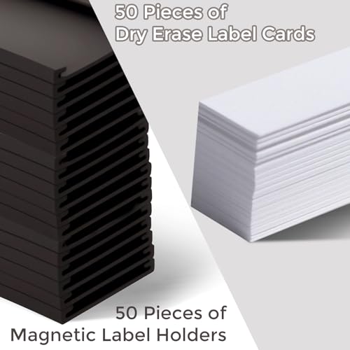 50 Pack 'C' Channel Magnetic Label Holders (1" x 3") - size: 1" x 3"