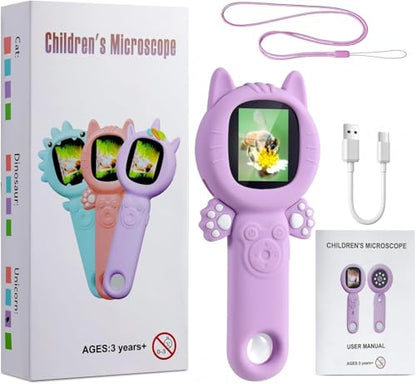 Kids Microscope, 500X Microscope for Kids, Dual Camera - color: Blue