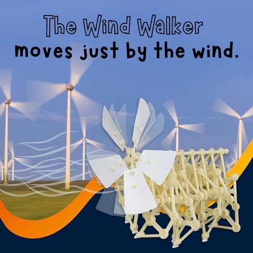 Heebie Jeebies Wind Walker STEM Activity- Mini Jansen Strandbeest DIY Model Kit Sculpture- Develop Problem-Solving, Creative Thinking Skills, Attention to Detail- No Electricity or Batteries- Ages 8+