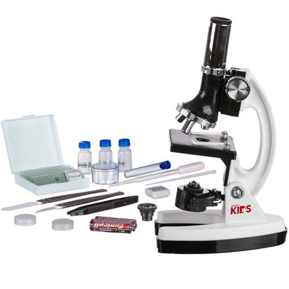 AmScope - Kids 48pc 120X-1200X Biological Microscope Educational Starter Kit - color: White, size: 12.5 x 9 x 6 inches