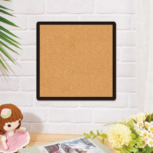 CRASPIRE Square Framed Bulletin Board 9.8 X 8 Inch Wall Mounted Pin Display Cork Boards Badge Thumbtack Wood Decorative Memory Memo Brooch Lapel Pins Pictures Storage Holder for Office Home Decor - style: Square