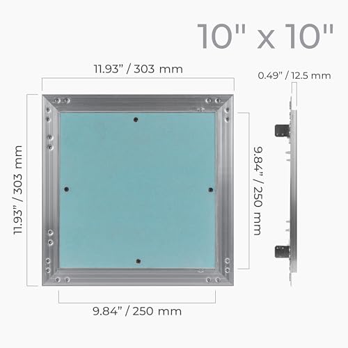 10" x 10" Drywall Access Panel – Aluminum Frame Gypsum Hatch Access Panel for Drywall - Ceiling Inspection Door – Wall Access Panel for Plumbing, Electrical, Utility & Ventilation Access - size: 10 x 10