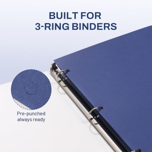 SUNEE Folders with Pockets 3 Hole Punched(50 Pack, Dark Blue), 2 Pocket Folders Fit Letter Size Paper, Paper File Folder for School Office Home Bussiness - color: Dark Blue