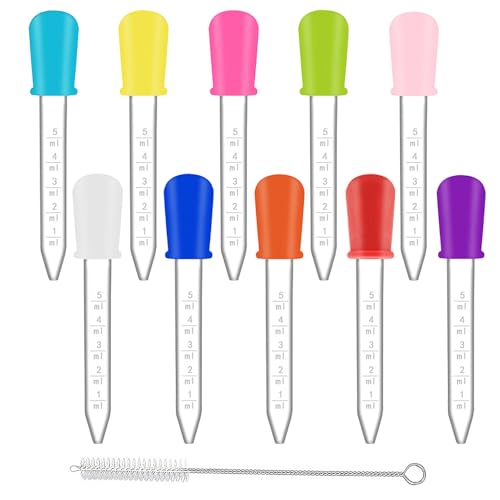 5ml Clear Eye Dropper Pipette Droppers 10 Pack - color: 10-multicolor