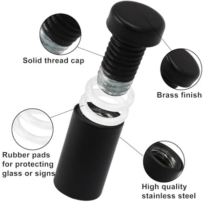 1/2" x 1" Sign Standoff Screws, 12 Pcs, Black Acrylic - color: Black, size: 1/2" x 1",12 Pcs