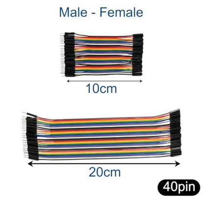 240pcs Dupont Wire Kit 10cm and 20cm, Breadboard Jumper Cables 40-Pin M-F/M-M/F-F, Solderless Prototyping Wires in Plastic Storage Box for Arduino Raspberry Pi Electronics Projects - size: 10+20cm 240PCS