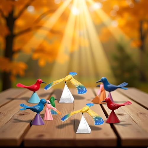 2Pcs Balance Bird Prop, Clear Triangle Stand Classic Gravity Balancing Eagle, Stable Anti-Fall Clear Gravity Principle Demo for Science Teaching
