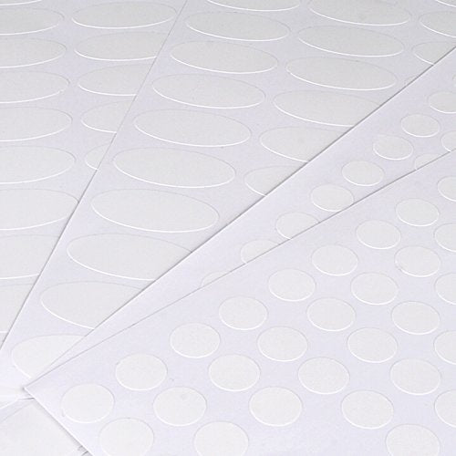 Mudder 325 Pieces Essential Oil Label Bottle Stickers White Waterproof Labels Oval-shaped and Round Oils Stickers with Marker Pen()