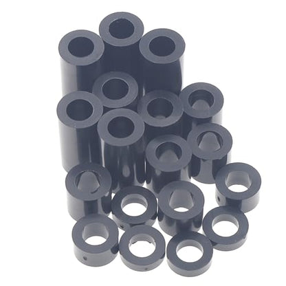 OD 11mm ID 6.2mm Black ABS Unthreaded Round Spacers for M6 Screw Kit - size: OD 11mm ID 6.2mm