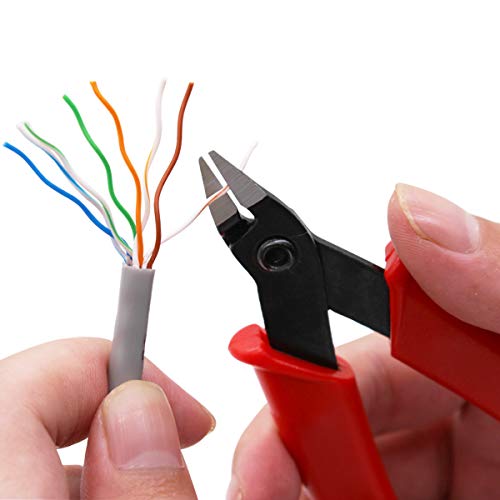 Wire Cutters, 5 Pack BS-8109 Flush Cutters Micro Shear Wire Cutters Precision Side Cutters Tools for Electronics Aluminum Jewelry 3D Printer 5 Inch, Red - color: 5 Pack -5"