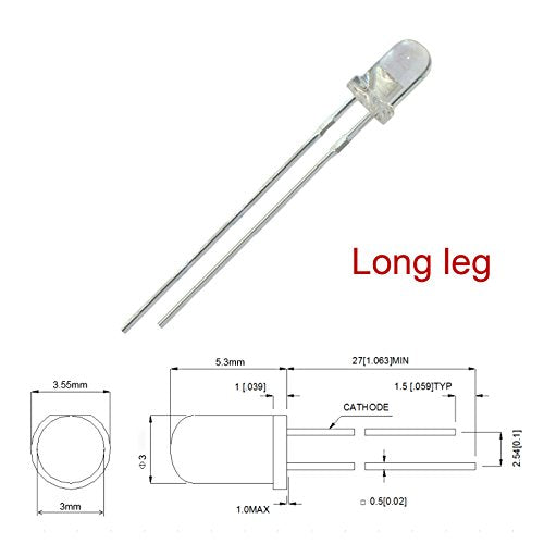 (3mm 9-12V LED)50pcs in Each Color(Total: 250pcs) White//Red/Blue/Green/Yellow Gauge Cluster Instrument Light Emitting diodes - color: Mix (White, Red, Blue, Green, Yellow), size: 250 Count (Pack of 1), style: 3 mm