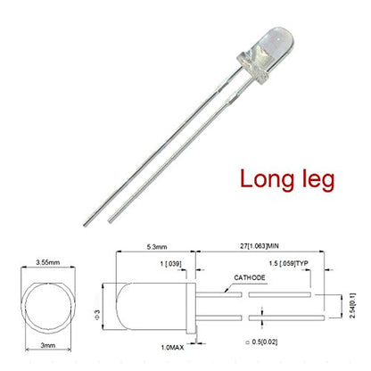 (3mm 9-12V LED)50pcs in Each Color(Total: 250pcs) White//Red/Blue/Green/Yellow Gauge Cluster Instrument Light Emitting diodes - color: Mix (White, Red, Blue, Green, Yellow), size: 250 Count (Pack of 1), style: 3 mm