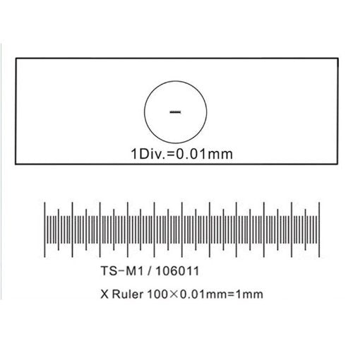 AmScope MR095 Microscope Stage Calibration Slide for USB Camera 0.01mm - style: MR095