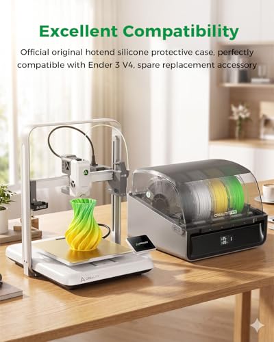 Creality Official Ender 3 V4 Silicone Sock, 3 PCS 3D Printer Hotend Heater Block Cover Silicone Cover Insulation Heat Resistance for Creality Ender 3 V4 3D Printer - style: Silicone Sock