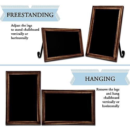 11"x17" Tabletop Chalkboard Sign with Stand - Rustic Brown - color: Rustic Brown, size: 11"W x 17"H