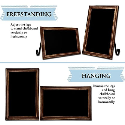 11"x17" Tabletop Chalkboard Sign with Stand - Rustic Brown - color: Rustic Brown, size: 11"W x 17"H