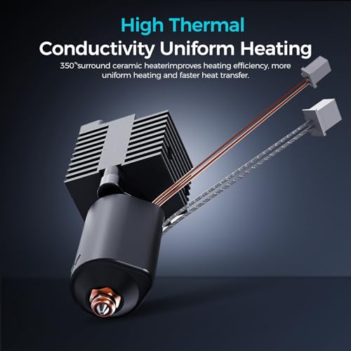 Creality Official K2 Plus Ceramic Heating Block Hotend Kit, with Quick-swap Nozzle Kit, Supports 350°C High Temperature, All-Metal Integrated Design Extruder Hotend for 3D Printer K2 Plus Combo - style: For K2 Plus