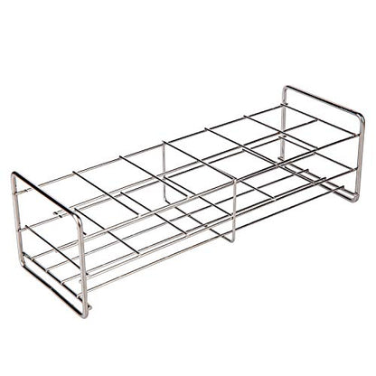 Stainless Steel Test Tube Rack,12 Holes,Outer Diameter Permitted of Tubes 39-41mm,Wire Constructed, 6x2 Format,Adamas-Beta - size: 39-41mm 6×2