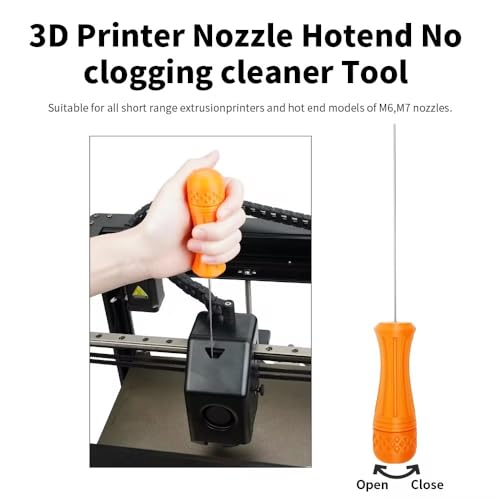 3D Printer Nozzle Cleaning Kit for Creality K1/K1C/K1 Max/Ender3 V3/M6 M7 E3D MK8 Extruder Cleaner Filament Clog with Wrench,Brush,Pin 3D Printer Clog Poke