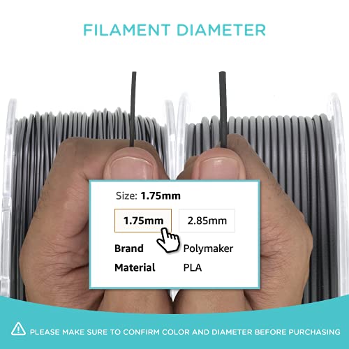 Polymaker PA6-GF Nylon Filament 1.75mm 0.5kg Grey Glass Fiber Nylon 3D Printing Filament - PolyMide PA6-GF Warp Free 3D Printer Filament - color: Grey Pa6-gf 0.5kg, size: NYLON