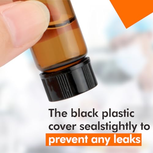 PEKYBIO 20PCS 10ML Amber Small Liquid Sample Glass Vials with Screw Caps - size: 22*52mm 10ml Vial
