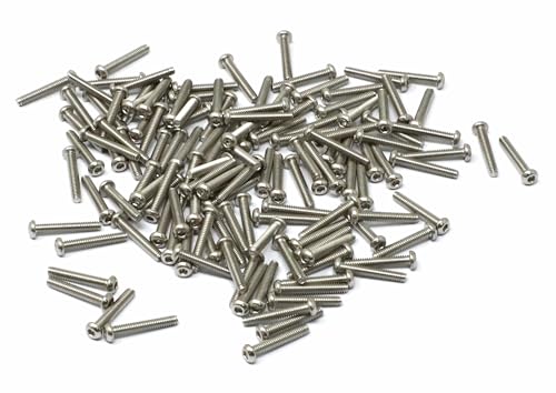 iexcell 100 Pcs M2 x 12mm Thread Pitch 0.4 mm Stainless Steel 304 Hex Socket Button Head Cap Screws Bolts Kit - size: M2 x 12mm