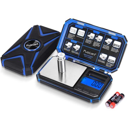 Fuzion Digital Pocket Gram Scale 200g x 0.01g with 50g Calibration Weight - color: Blue