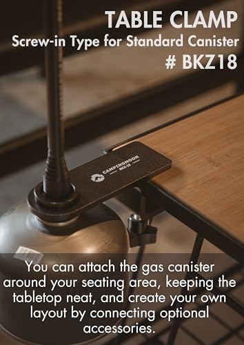 CAMPINGMOON Table Clamp for EN417 or 1 lb Propane Stove and Lantern Setups (Black, 1 lb Propane) - color: Black