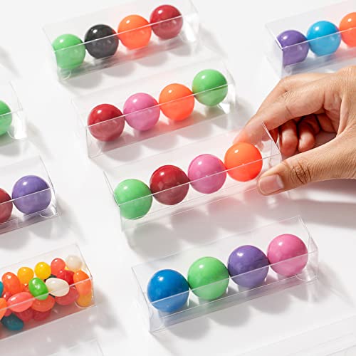 SLShePack 100PCS 1" x 1" x 4" Clear Gumball Candy Boxes, Plastic Tube, Clear Gift Boxes for Wedding - size: 1" x 1" x 4"