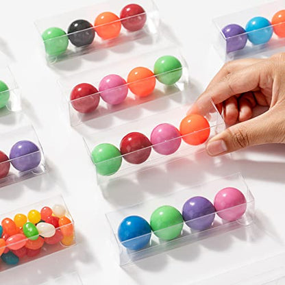 SLShePack 100PCS 1" x 1" x 4" Clear Gumball Candy Boxes, Plastic Tube, Clear Gift Boxes for Wedding - size: 1" x 1" x 4"