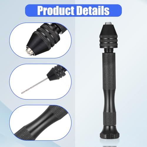 31 PCS Micro Drill Bit Set, Metric Mini Carburetor Jet Drill Bits (0.5-3mm), Pin Vise Hand Drills Manual Set Small Jeweler's Chuck Vice Twist Bits for Jewelry Making Beads DIY Craft Wood Resin