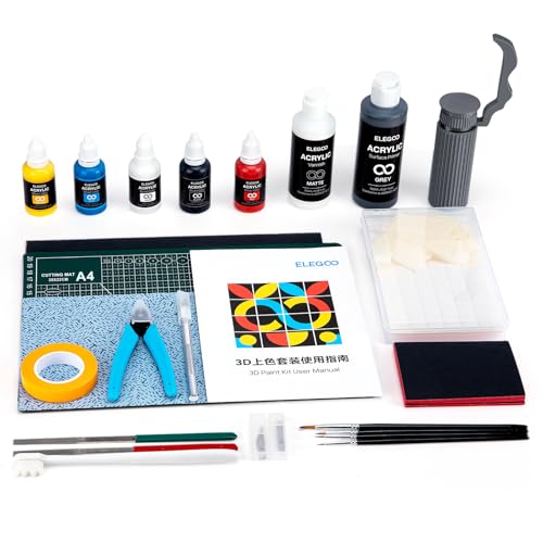 ELEGOO 3D Paint Kit, Multifunctional 3D Printing Models Painting Kit