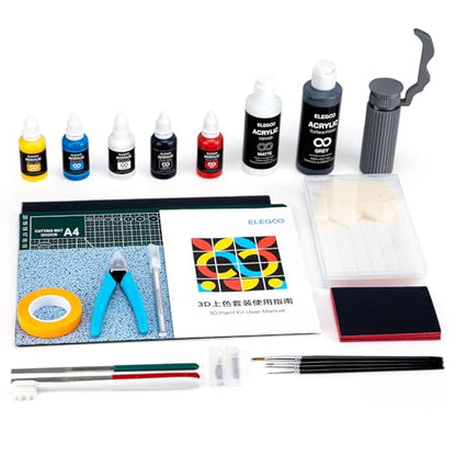 ELEGOO 3D Paint Kit, Multifunctional 3D Printing Models Painting Kit