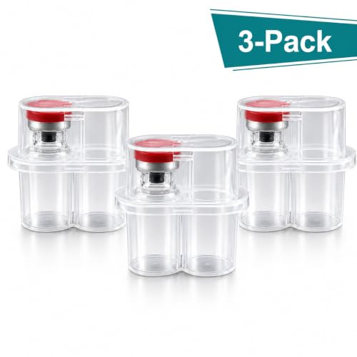 2 Slot, 3-Pack Peptide Case for Fridge, 3ml Vial Holder & Organizer, Transparent Peptide & Insulin Storage Case for Refrigerator, Compact Stackable Travel & Shipping Case - size: 2 Slot 3ml