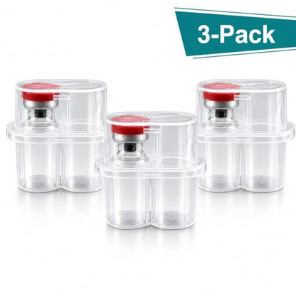 2 Slot, 3-Pack Peptide Case for Fridge, 3ml Vial Holder & Organizer, Transparent Peptide & Insulin Storage Case for Refrigerator, Compact Stackable Travel & Shipping Case - size: 2 Slot 3ml