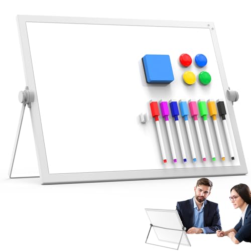 Desktop Whiteboard 16x12 Stand, Double Sided Dry Erase Board - size: 16*12white
